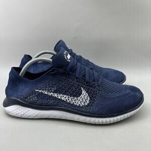 Nike Free RN Flyknit 2018 Running Shoes Mens Size 11.5 Blue White Light Sneakers